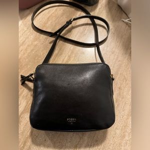 Black Fossil Crossbody Bag